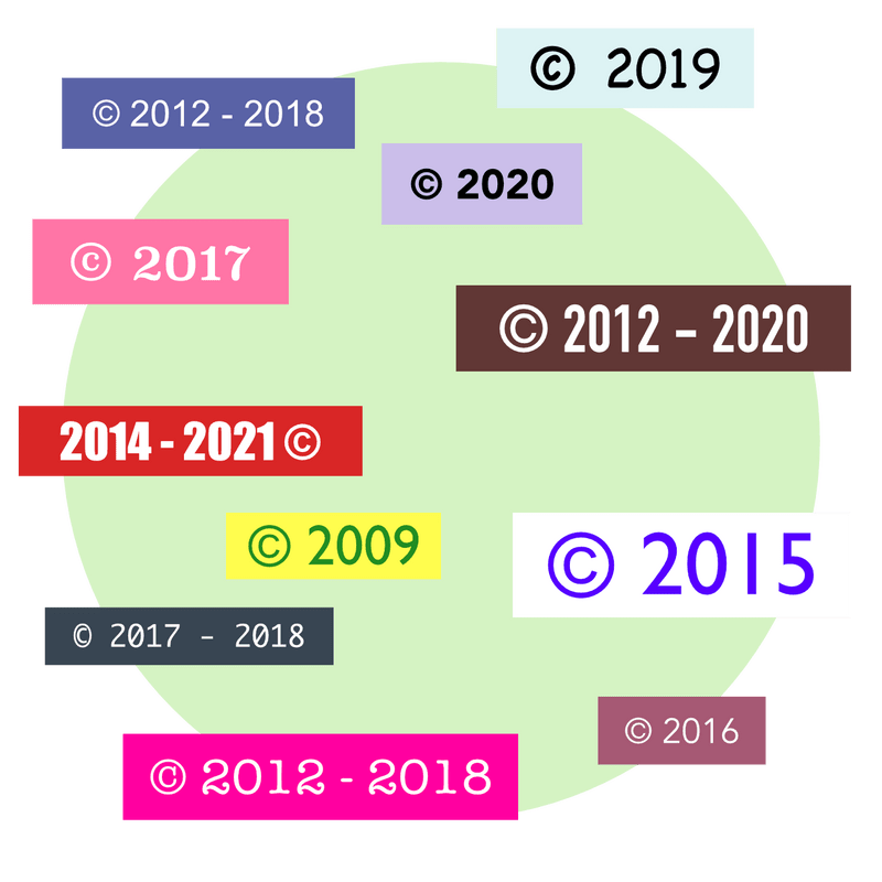 Años de pié de página desactualizados