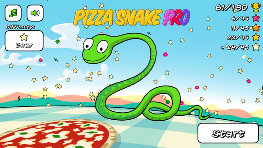 Pizza Snake PRO screenshot, Start scene, difficulty Easy